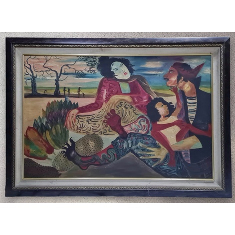 Lukisan Pedagang Buah Karya Hendra Gunawan Tahun 1973