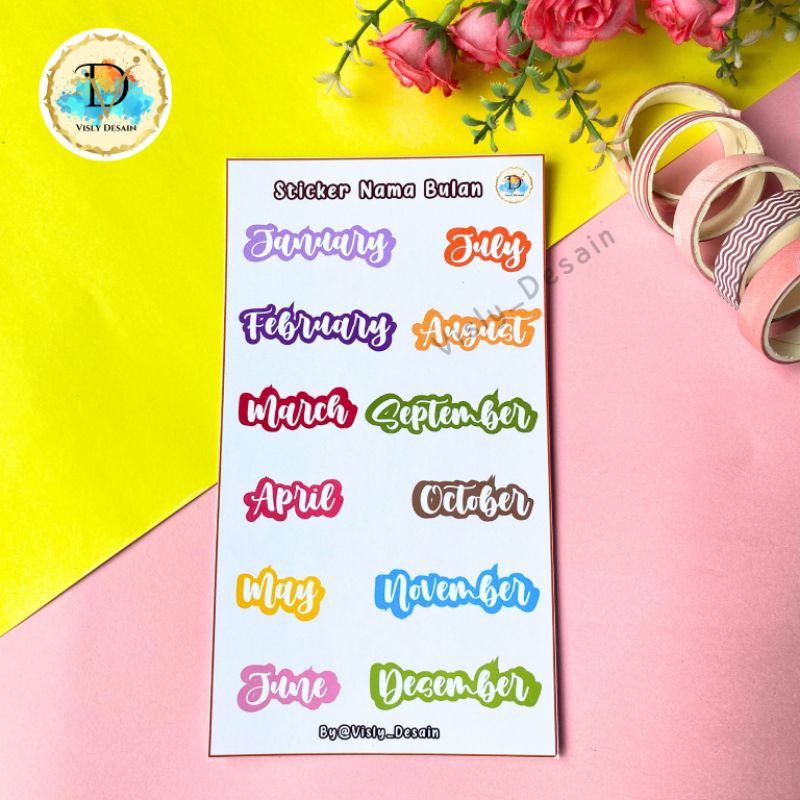 

VISLY DESAIN - STICKER NAMA BULAN - STICKER HIASAN BUDGETING - STICKER SAVING CHALLENGE