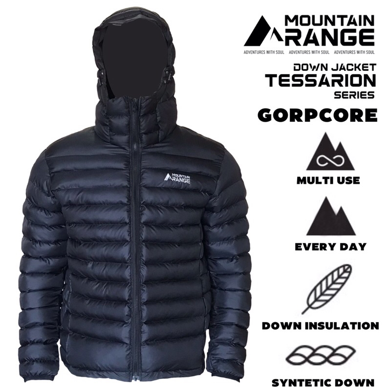 mountainrange gorpcore puffer jaket gelembung-jaket musim dingin-jaket winter-jaket mendaki