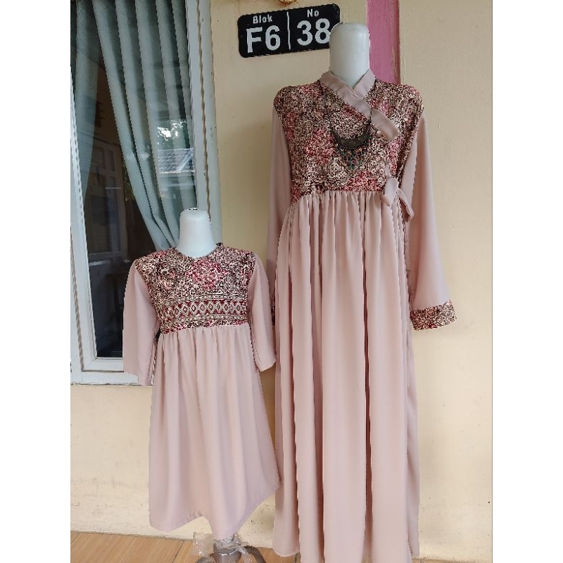 Gamis model hanbok lengan panjang gamis anak couple ibu dan anak