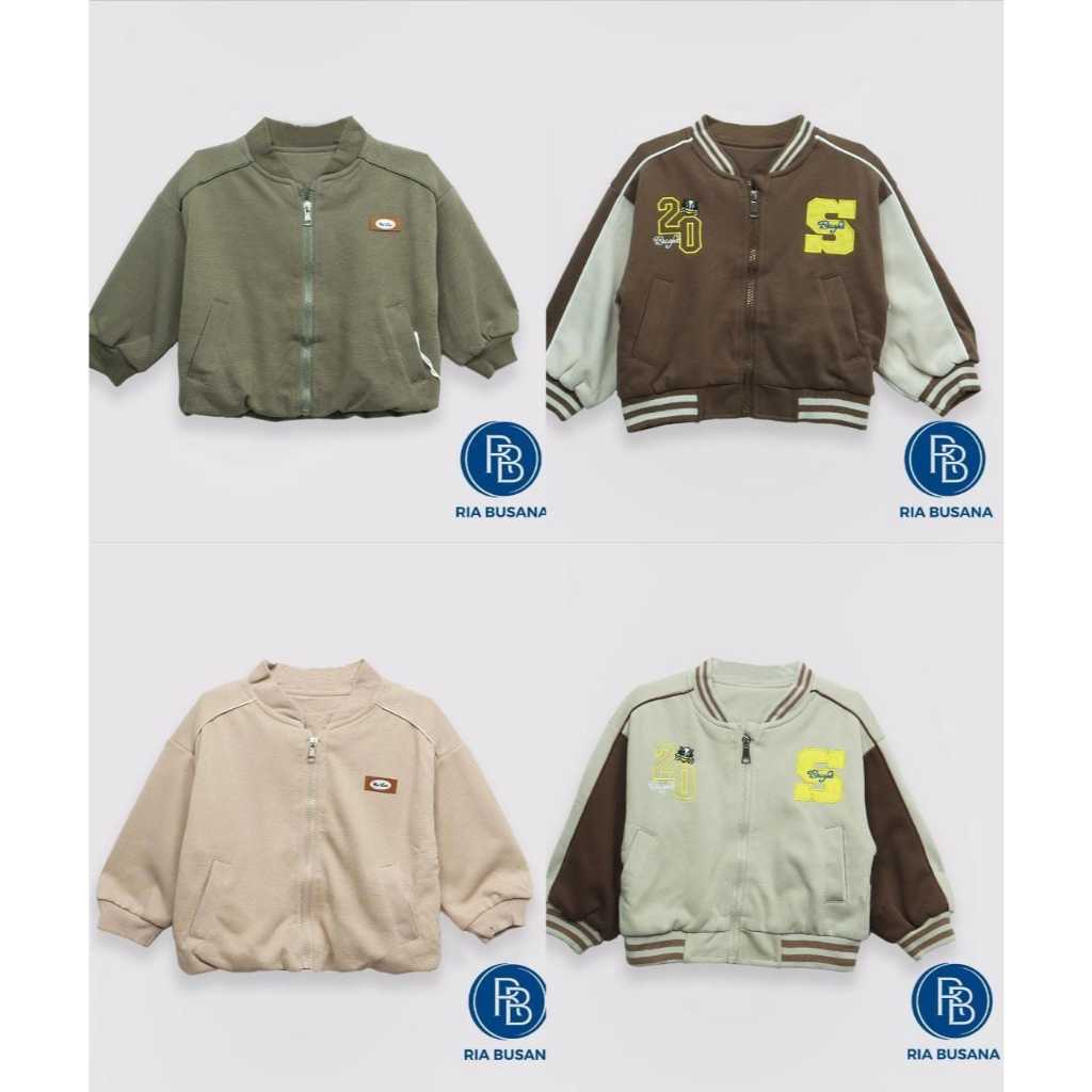 Ria Busana - Thatya - Jacket Anak pria Varsity Polos dan Bordir