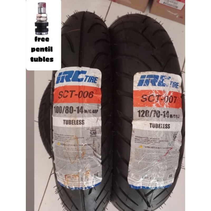 Ban Luar IRC TUBLES 100/80 Ring 14 dan 120/70 Ring 14 Ban Depan Belakang PCX 150, Vario 160