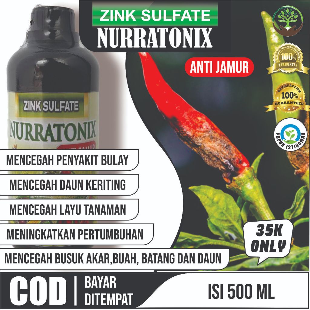 (PALING MUJARAB) ZINK NURRATONIX ANTI JAMUR Obat Busuk Buah Pada Cabe Merah - Pengusir Hama dan Meng