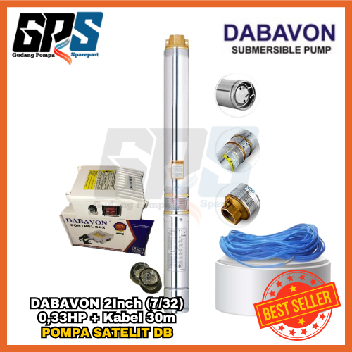 [POMPA SATELIT] DABAVON 2"/2INCH 7/32 0,33HP + KABEL 30meter