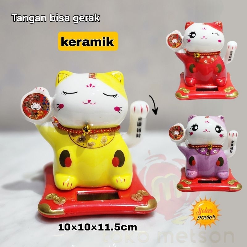 Pajangan Kucing Hoki Keramik lucky cat keramik