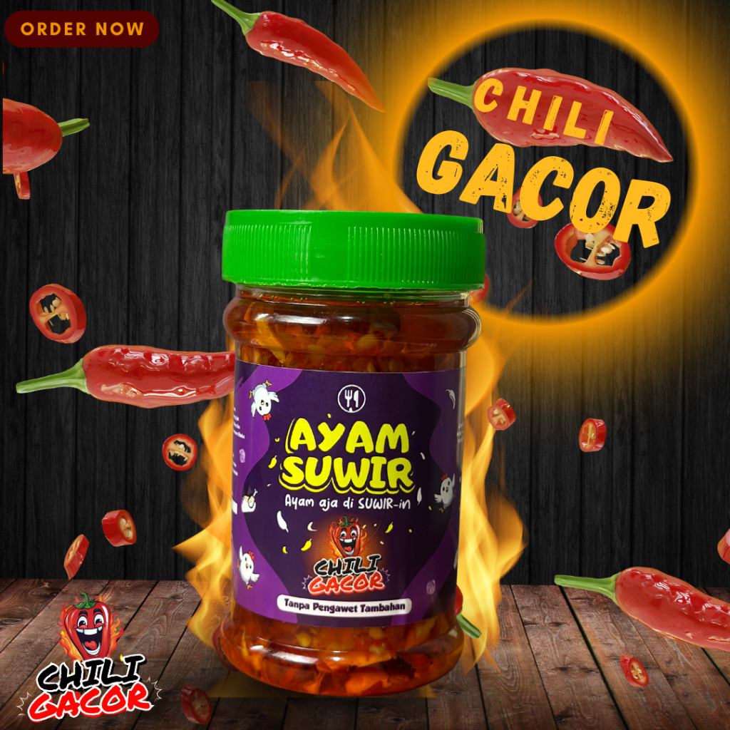 

Chili Gacor Sambal Bawang Ayam Suwir/ Sambal Ijo Ayam Suwir Pedas Gurih 130 g Sambel Botol Praktis