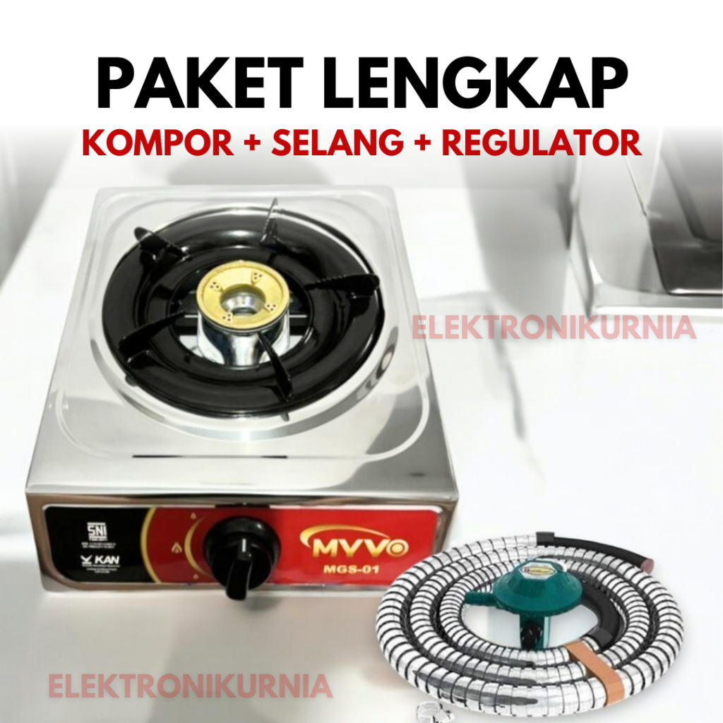 Kompor Gas 1 Tungku MYVO / Kompor Gas MYVO 1 Tungku Free Selang Dan Regulator Paket