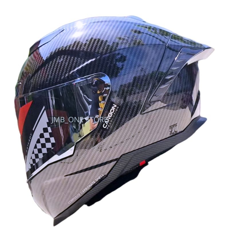 Helm Full face Carbon Paket Ganteng full Face Spoiler 3D