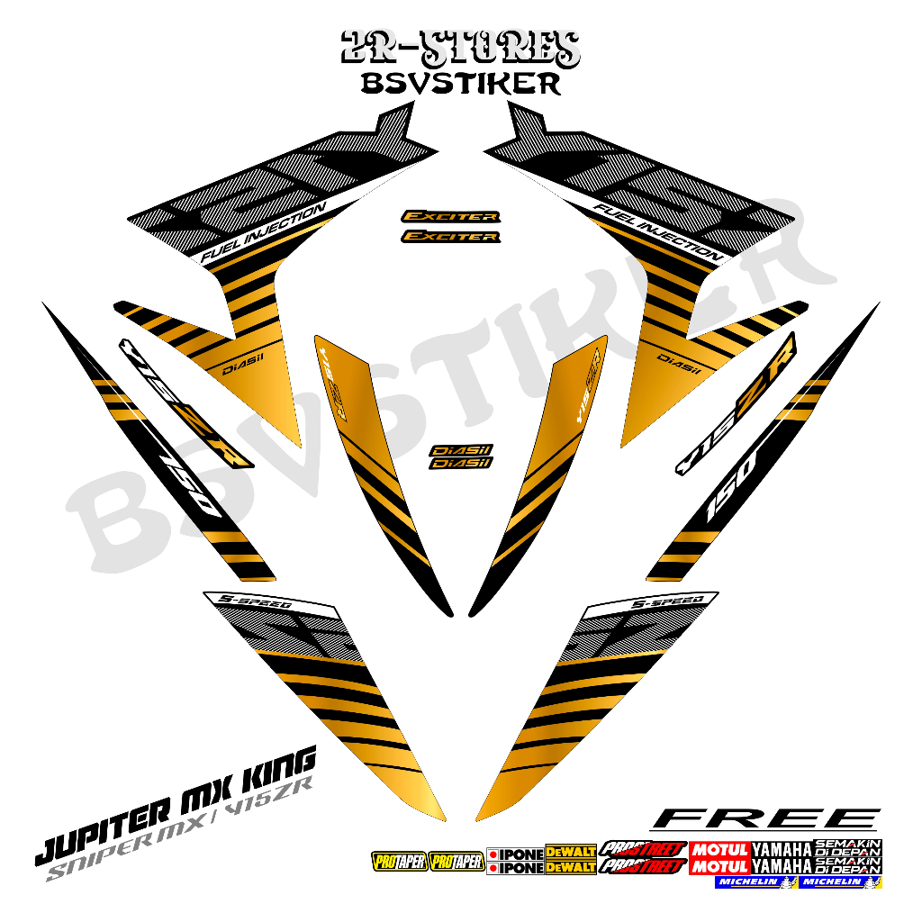 striping mx king 150 / y15zr malaysia (sku53) / stiker sniper / exciter / 150 #y15zr #mxking