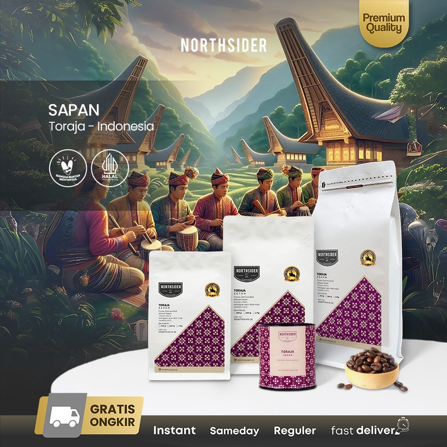 

Northsider Kopi arabika Toraja Sapan semiwashed coffee