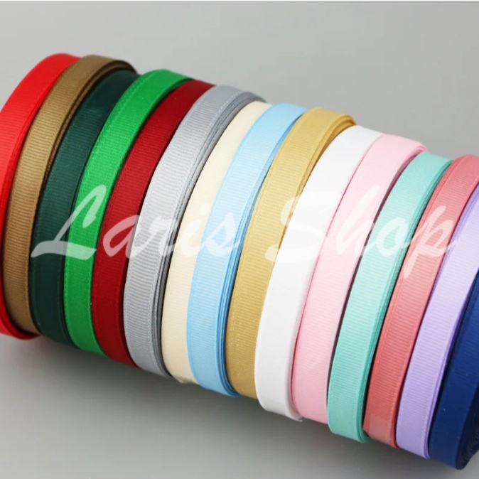 

Pita Salur Grosgrain 1/2 inch / 1,2 cm per roll untuk Hampers Buket Bunga Kado Parcel