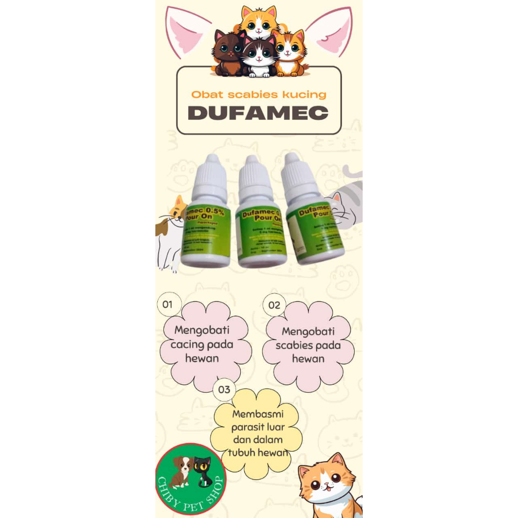 Dufamec Repack 10ml / Obat Scabies / Kutu / Cacing