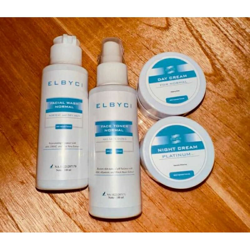 ELBYCI SKINCARE PAKET PLATINUM kulit normal, aman busui bumil, membasmi flek, bekas jerawat, bruntus