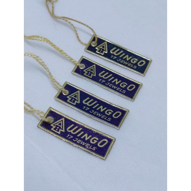 Hang tag Wingo gantungan label merk jam tangan antik swiss made part accessories arloji lawas milita