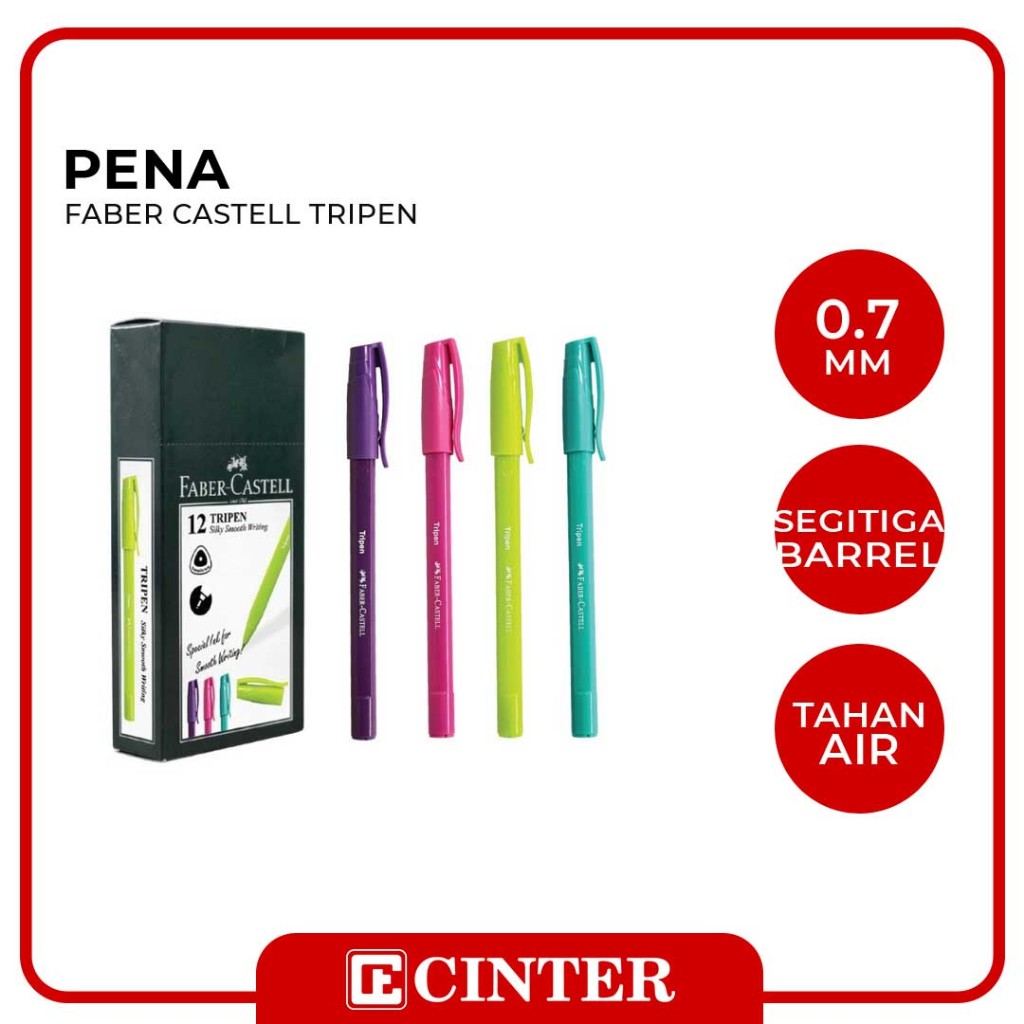 

FABER CASTELL - PENA / PULPEN BALL POINT TRIPEN BLACK INK 0.7MM MIX BARREL 54809912