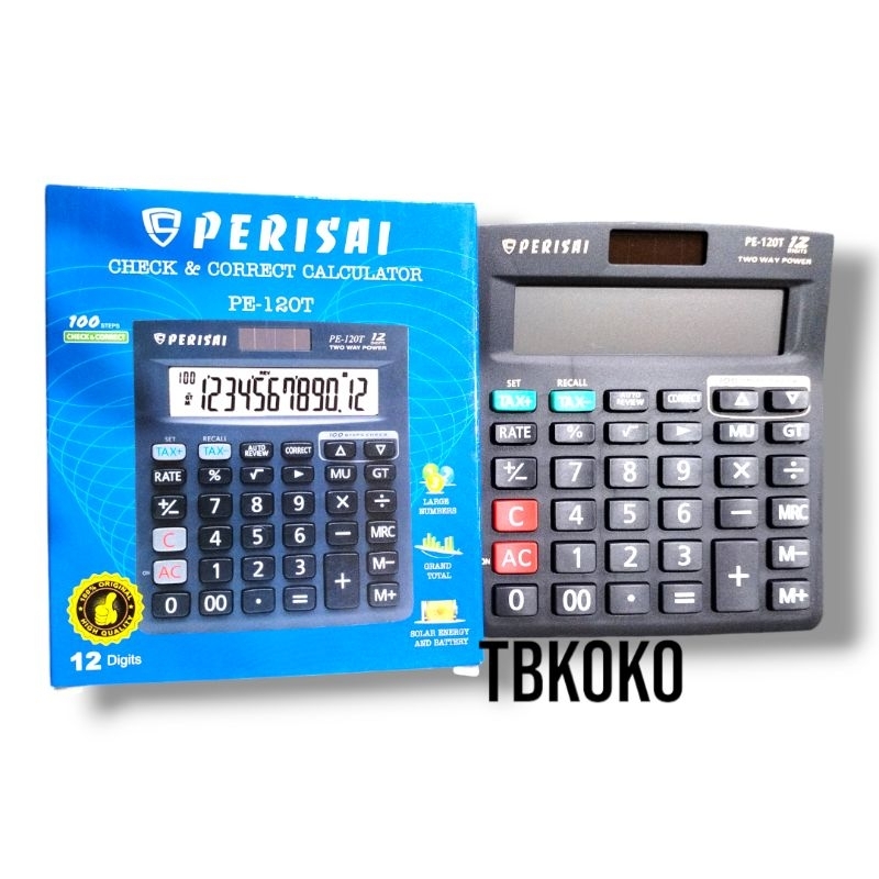 

check & correct calculator perisai PE-120T