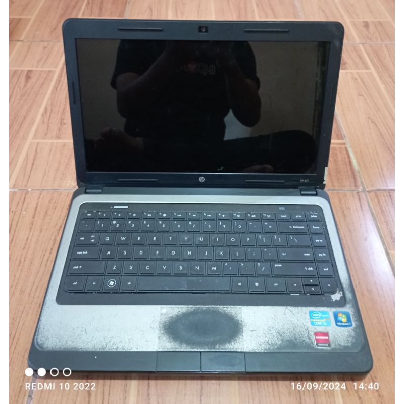 Laptop HP 431Intel core i5 DDR3 kondisi matot tidak ada Hardisk,batre, tutup casing belakang & charg