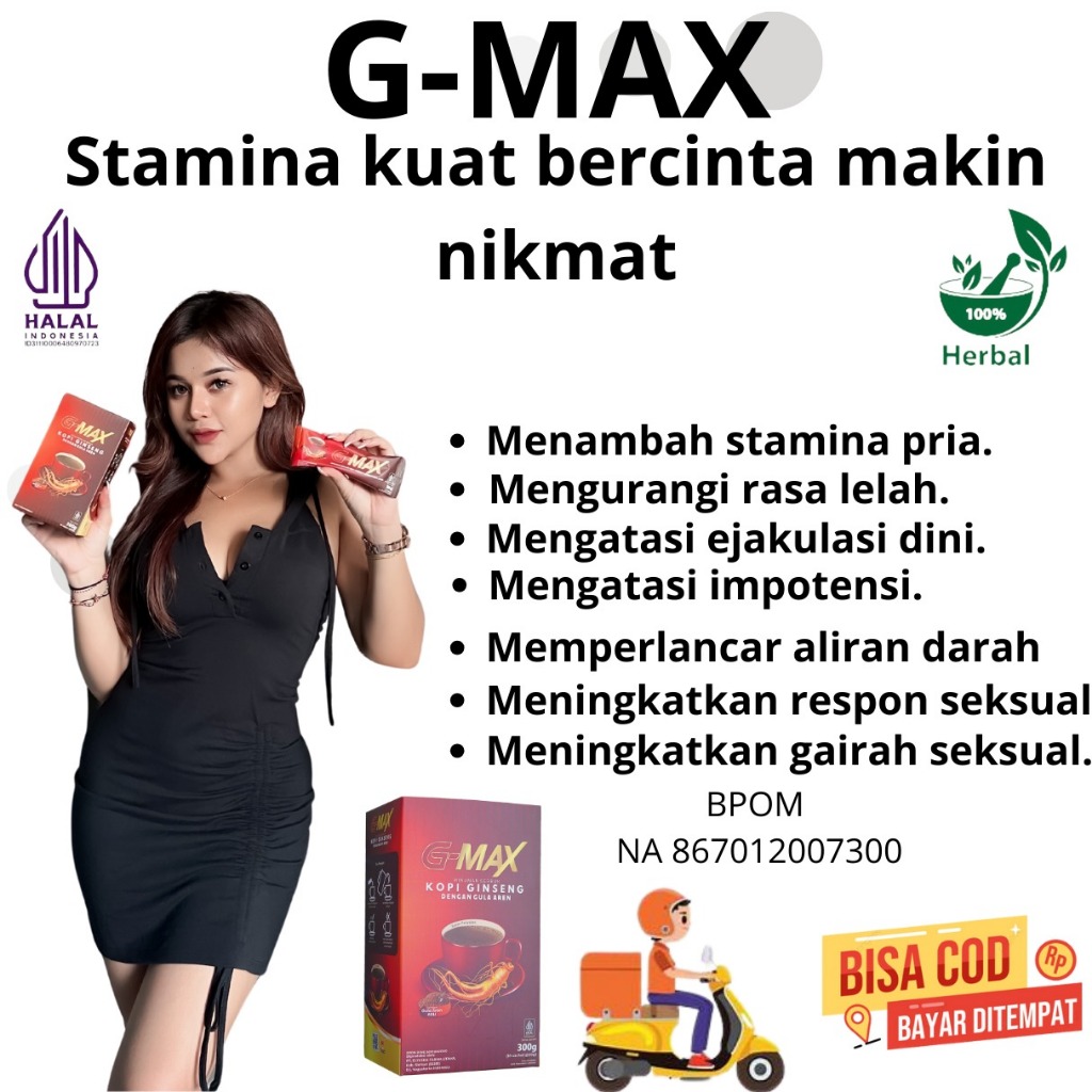 

TERLARIS NO 1 KOPI GMAX Kopi Gingseng Kopi Penambah Stamina Pria Dewasa Origanal BPOM - Kopi Dewasa Tahan Lama Terbaik