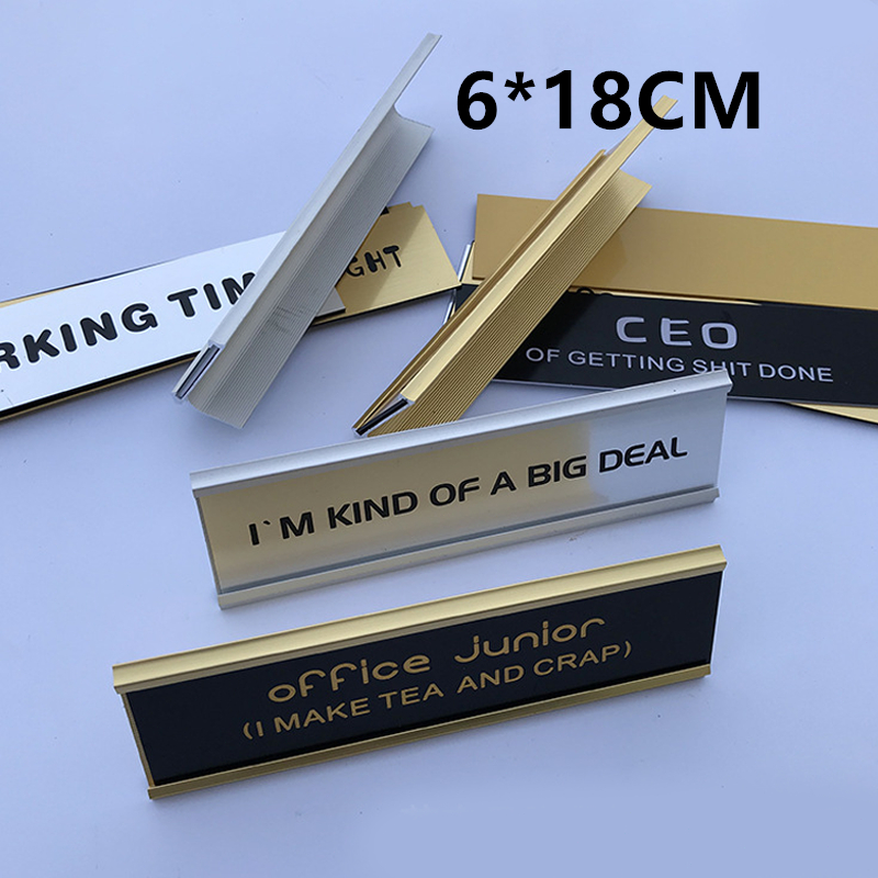 

18cm Name Plate Holder / Name Plate Holder Desk / Sign Holder Name Aluminium