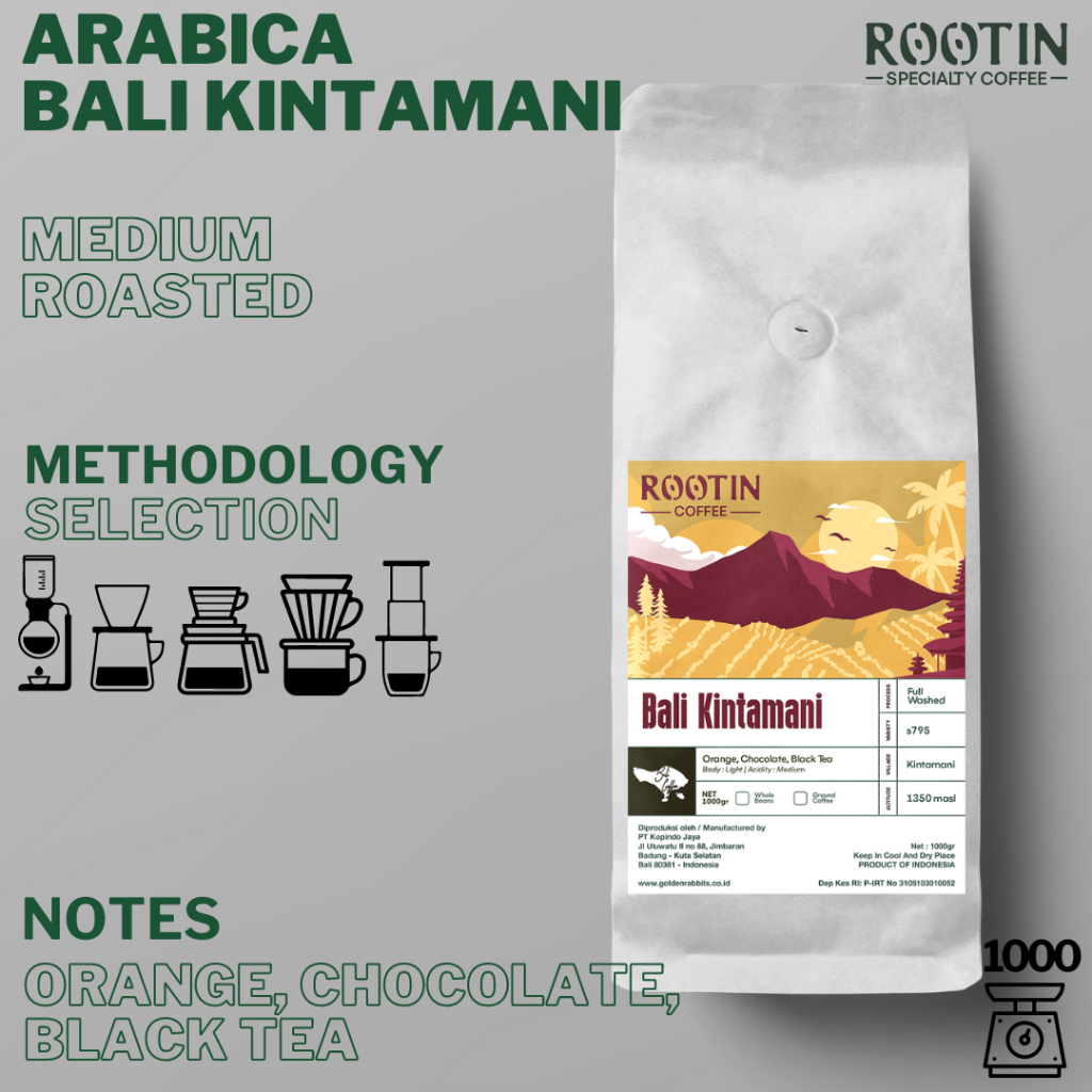 

Kopi Arabika Bali Kintamani 100% Arabica Roasted Beans - 1000 Gram