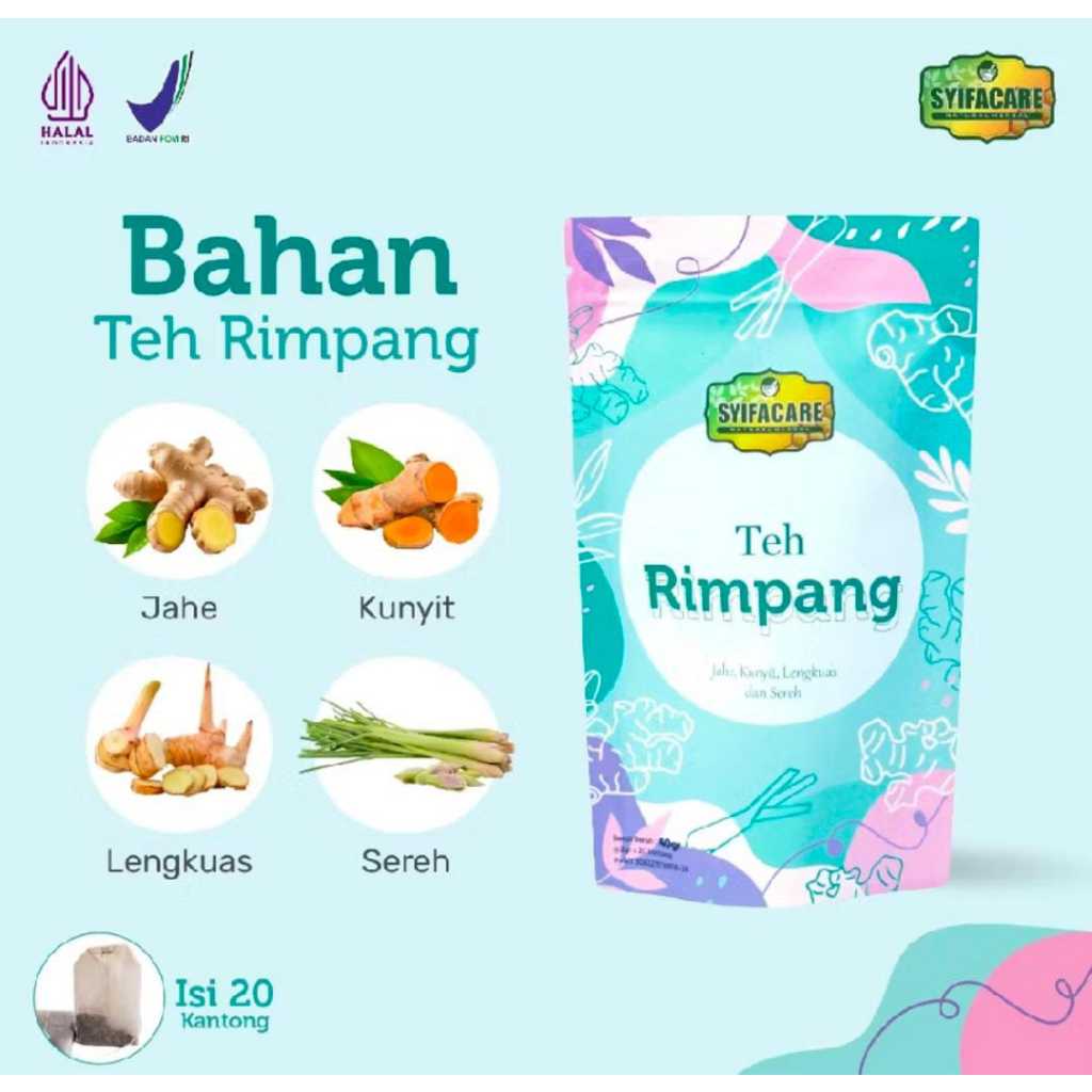 

Syifacare Teh Rimpang Celup 100% Bahan Alami Herbal Membantu Melancarkan Haid Detox Tubuh