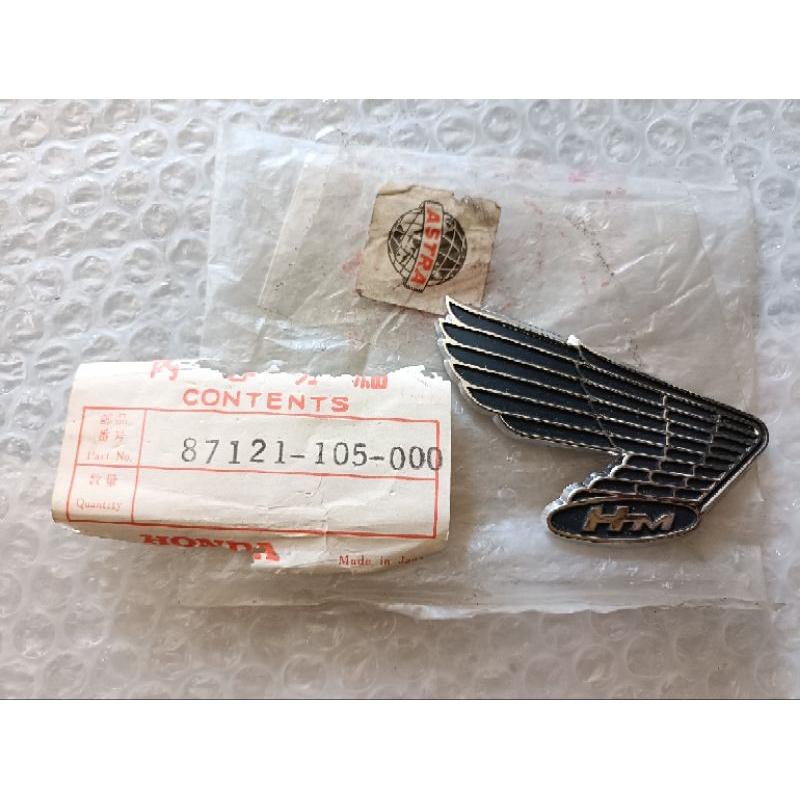 logo emblem tangki honda cb glatik original nos made in japan bagian kanan