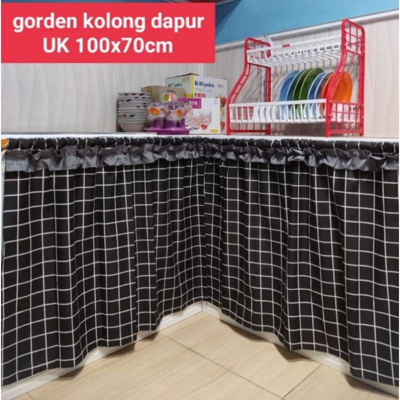 GORDEN KOLONG DAPUR MOTIF KOTAK HITAM