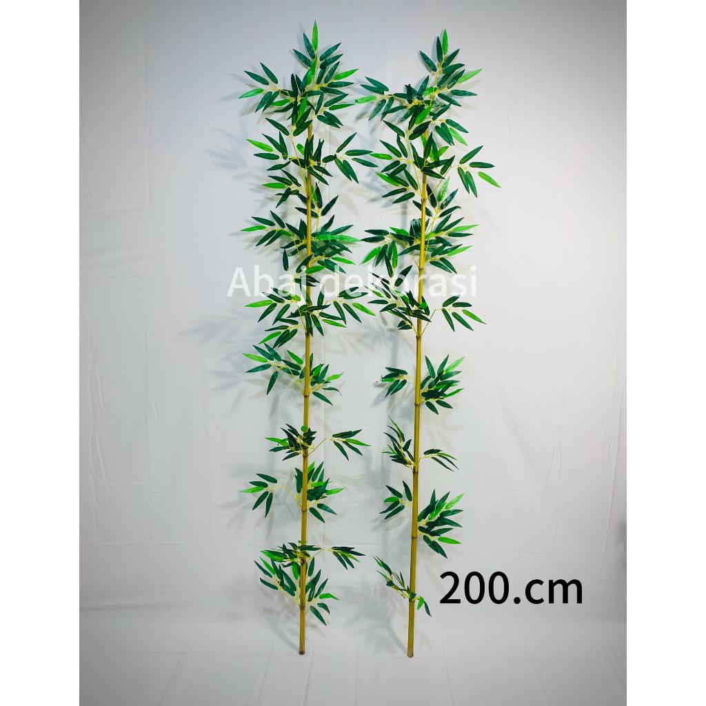 Batang Bambu Artificial 200cm Partisi Penyekat pembatas ruangan tirai bambu plastik tanaman palsu