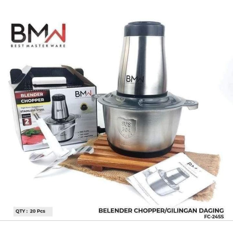 BLENDER CHOPPER BMW STAINLESS STELL / BLENDER DAGING / BLENDER KAPSUL