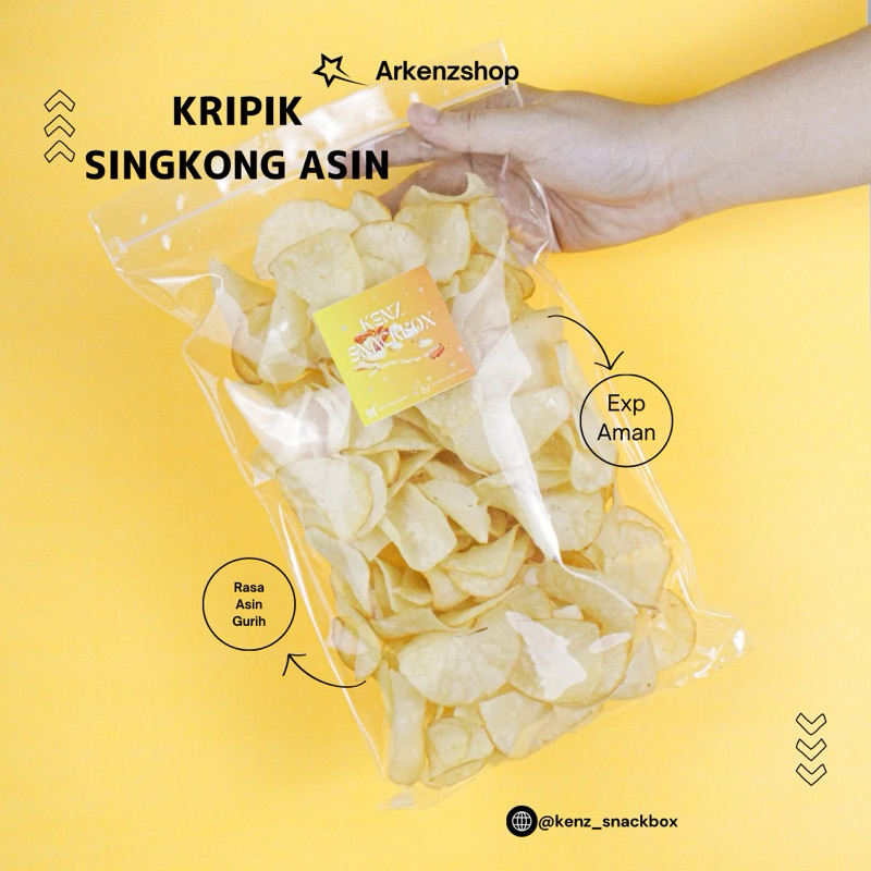 

Snack Kripik Keripik Singkong Asin Original Gurih Cemilan Camilan Murah Surabaya