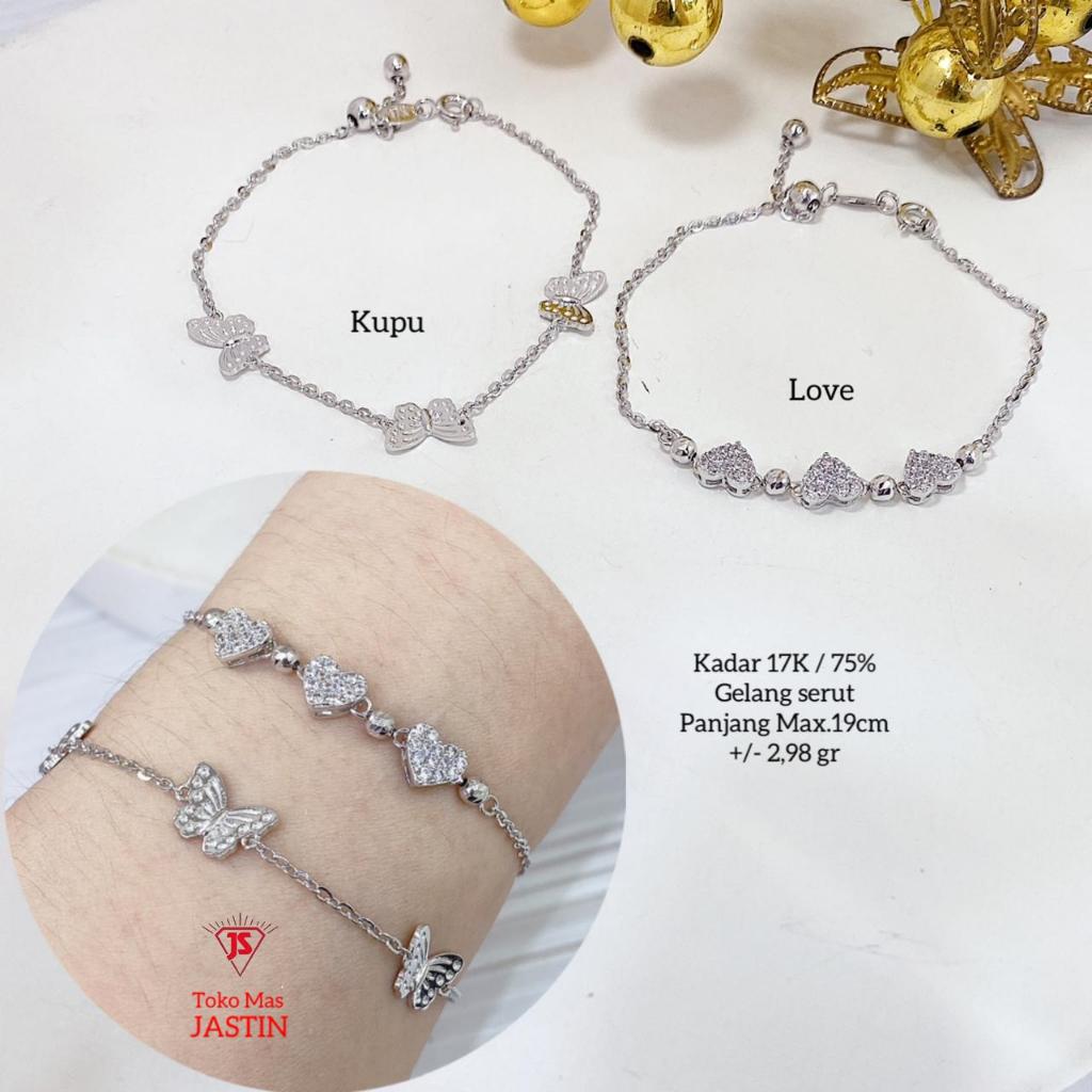 gelang serut new fashion emas kadar 17k/750