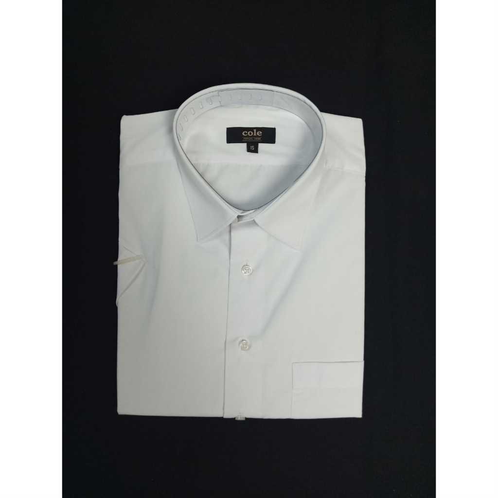 Kemeja Formal Pria Lengan Pendek Cole Puith Polos Reguler Fit