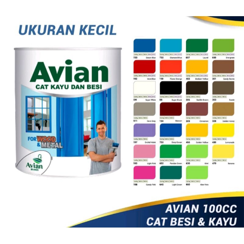 Cat kayu dan besi Avian 100cc | cat Avian 100cc | cat kayu dan besi Avian