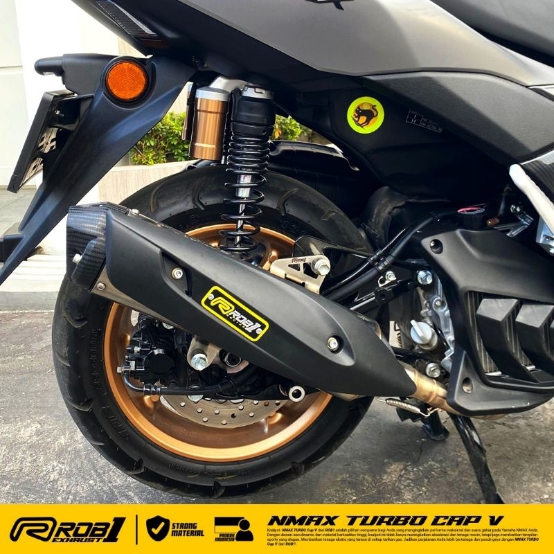 2 Model knalpot nmax turbo / Nmax Neo / Knalpot Aerox alpha Turbo std racing rob1 racing  naik 1,5 h