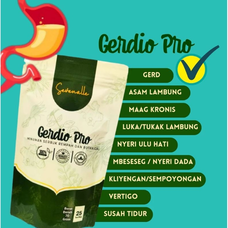 

Gerdio Pro Teh herbal asam lambung minuman Serbuk