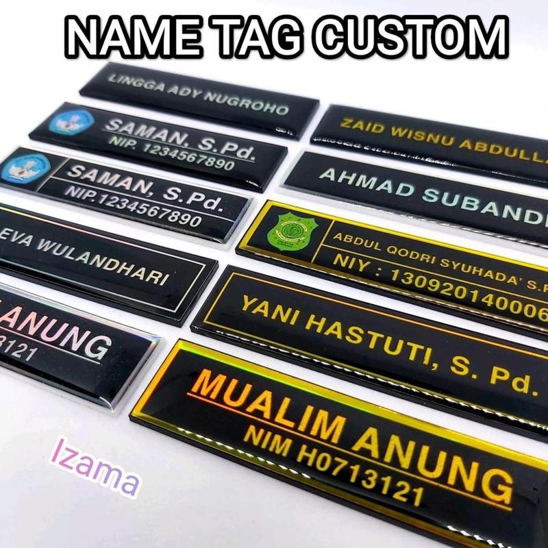 

Name Tag Custom Nama Dada Akrilik Murah / Papan Nama Dada