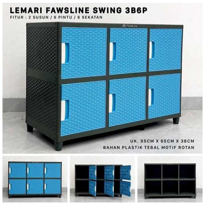 LEMARI TV FAWSLINE SWING LEMARI 6 PINTU FAWSLINE