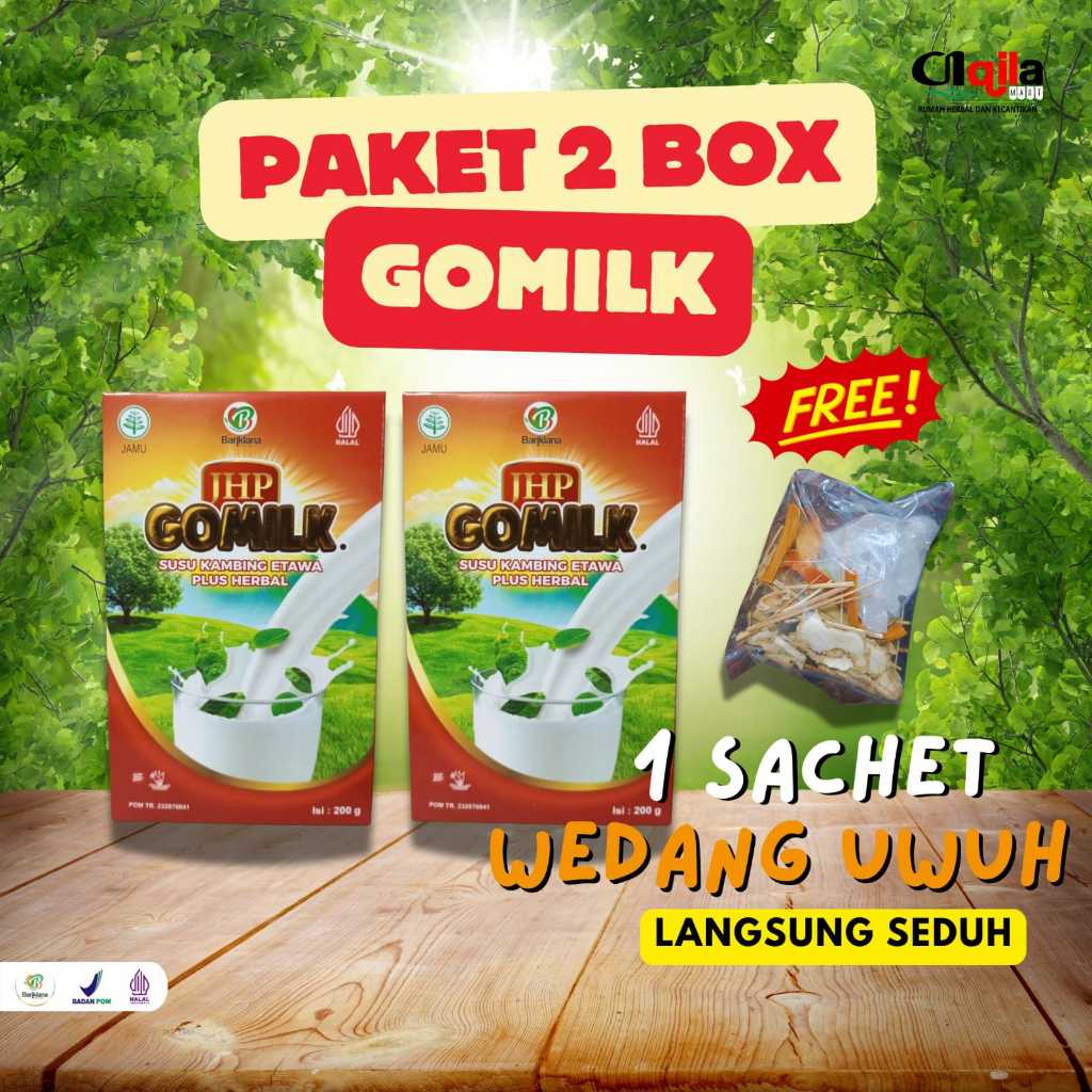 

2 BOX GOMILK 200GR FREE 1 SACHET WEDANG UWUH PREMIUM LANGSUNG SEDUH