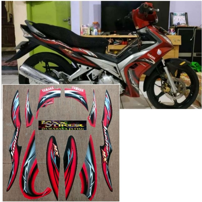 Striping Original Yamaha Jupiter MX 135 merah tahun 2006