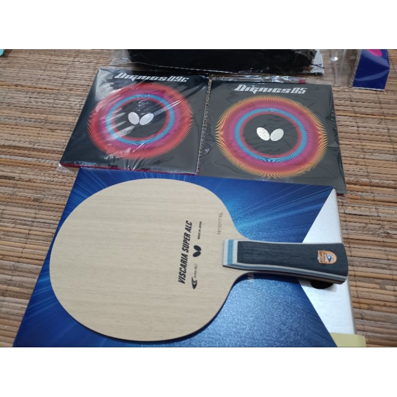 PAKET BAT TENIS MEJA BUTTERFLY VISCARIA SUPER ALC PLUS DIGNICS ORIGINAL
