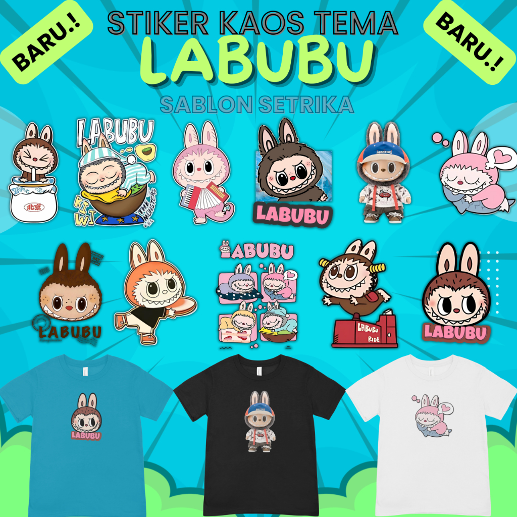 

BARU. Sticker Baju LABUBU Sticker DTF Sticker Setrika GRATIS STIKER NAMA KECIL (stiker only)