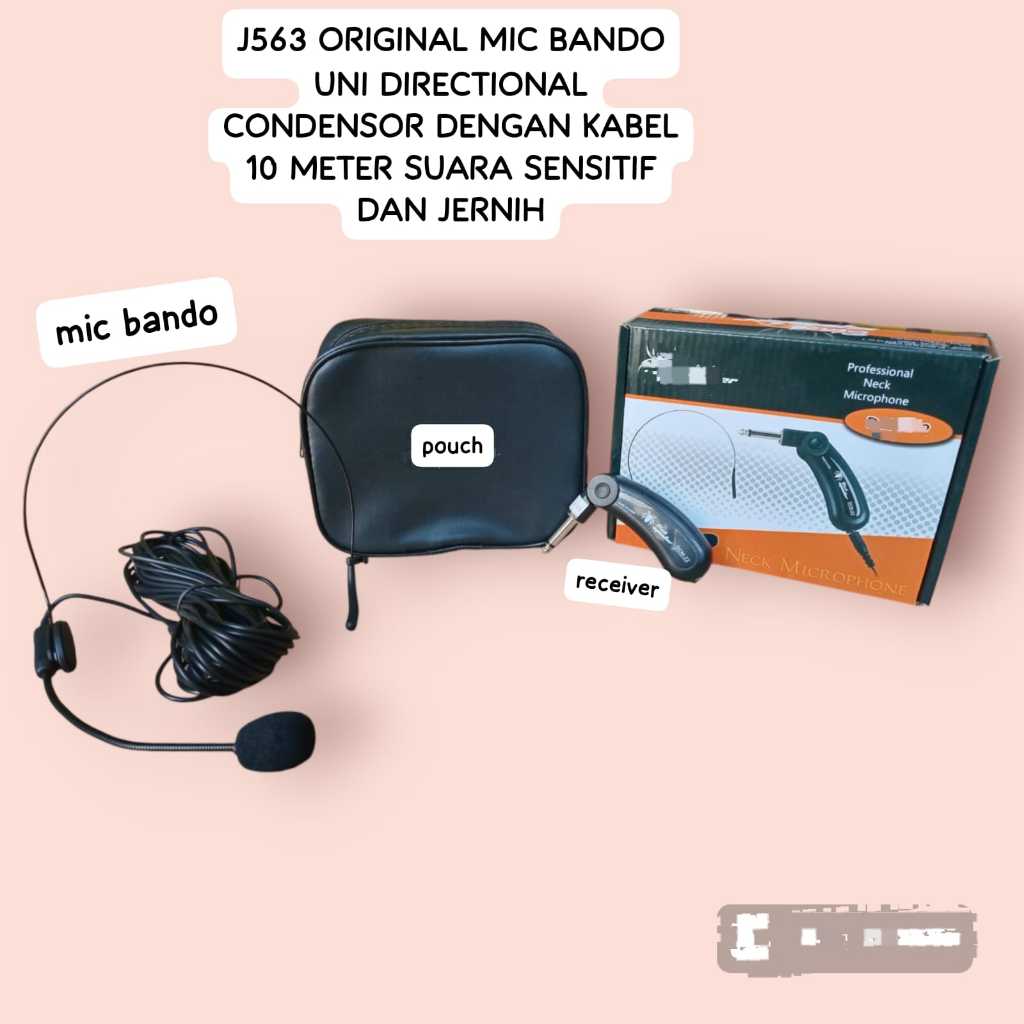J563 MIC PROFESIONAL NECK MICROPHONE MIK BANDO HEADSET MIK KARAOKE MEETING ACARA MC KABEL PANJANG PR