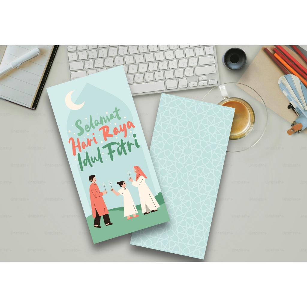 

Amplop Lebaran Panjang Tema Biru