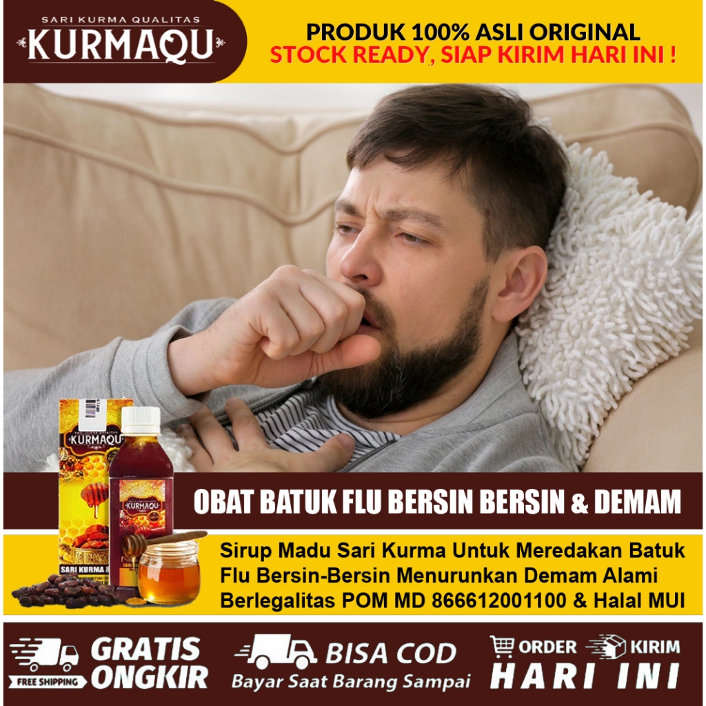 Obat Batuk Kering Berdahak Gatal - Sirup Madu KURMAQU Legakan Batuk Flu Untuk Anak & Dewasa