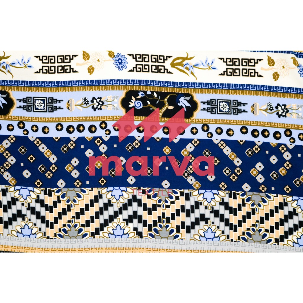 Kain Batik Meteran Premium Bahan Rayon motif abstrak warna biru by Marva textile