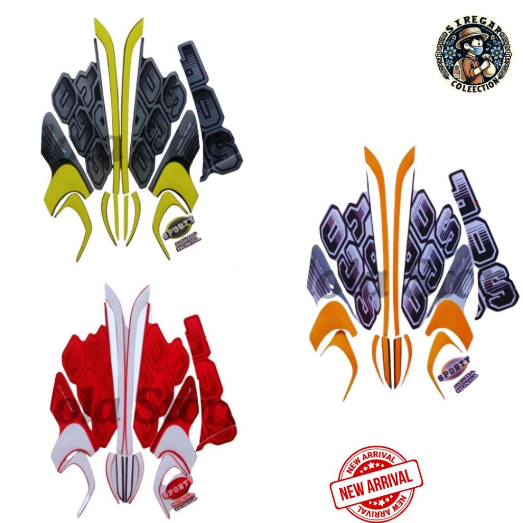 Stiker Striping Honda Scoopy Sporty 2017 Orange Hitam List Body Motor Honda Scoopy Sporty 2017