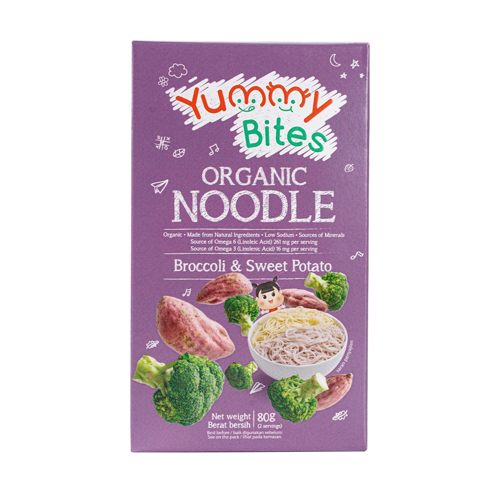 

Yummy Bites Organic Baby Noodle / Mie bayi dan anak /Mie MPASI sehat tanpa pengawet cocok untuk MPASI 7 bulan+