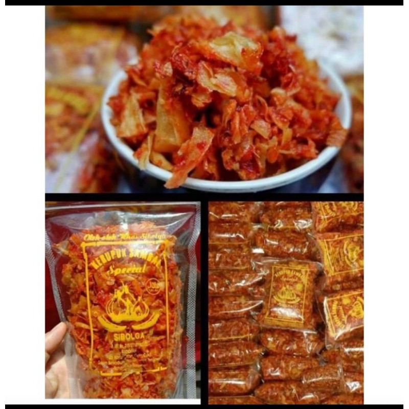 

Keripik Sambal Sibolga Cap Bawang / kerupuk sambal pedas ikan teri
