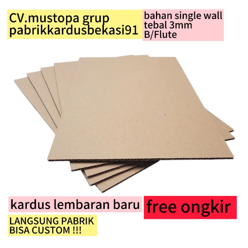 

Kardus Lembaran Baru Polos Ukuran Plano 120x83cm Tebal 3mm
