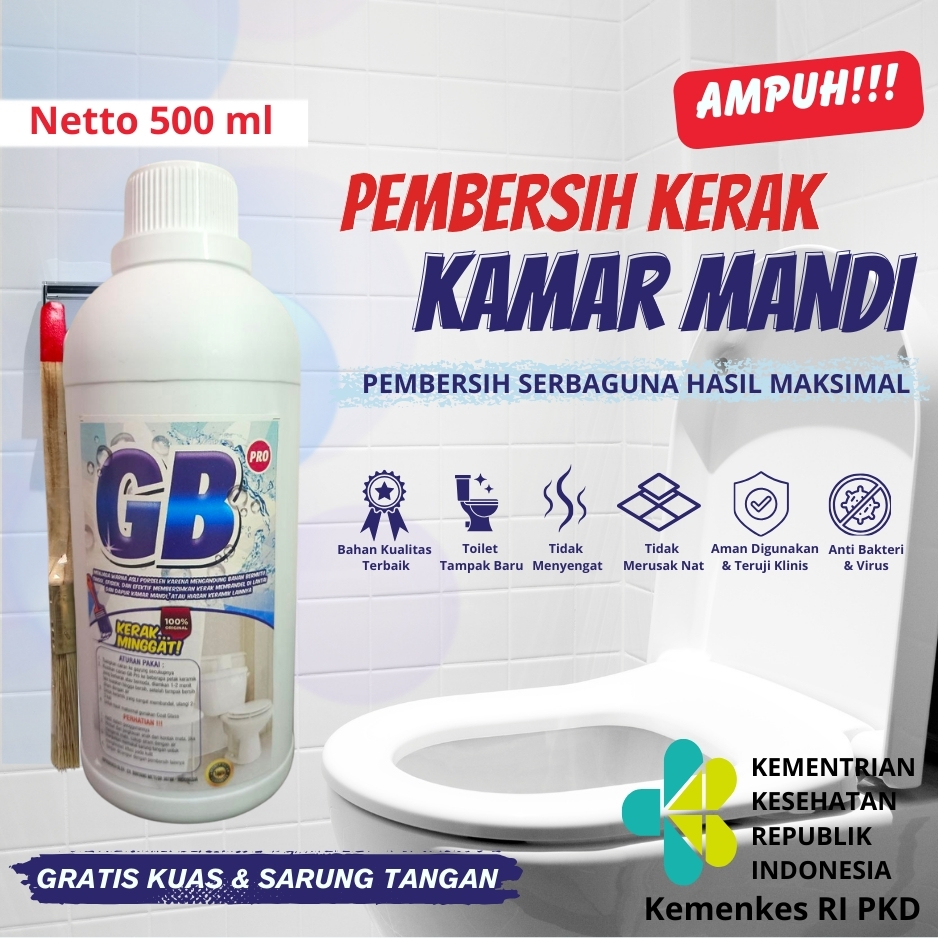 Pembersih kerak keramik kamar mandi / Pembersih kerak toilet GB PRO 500ML non kuas